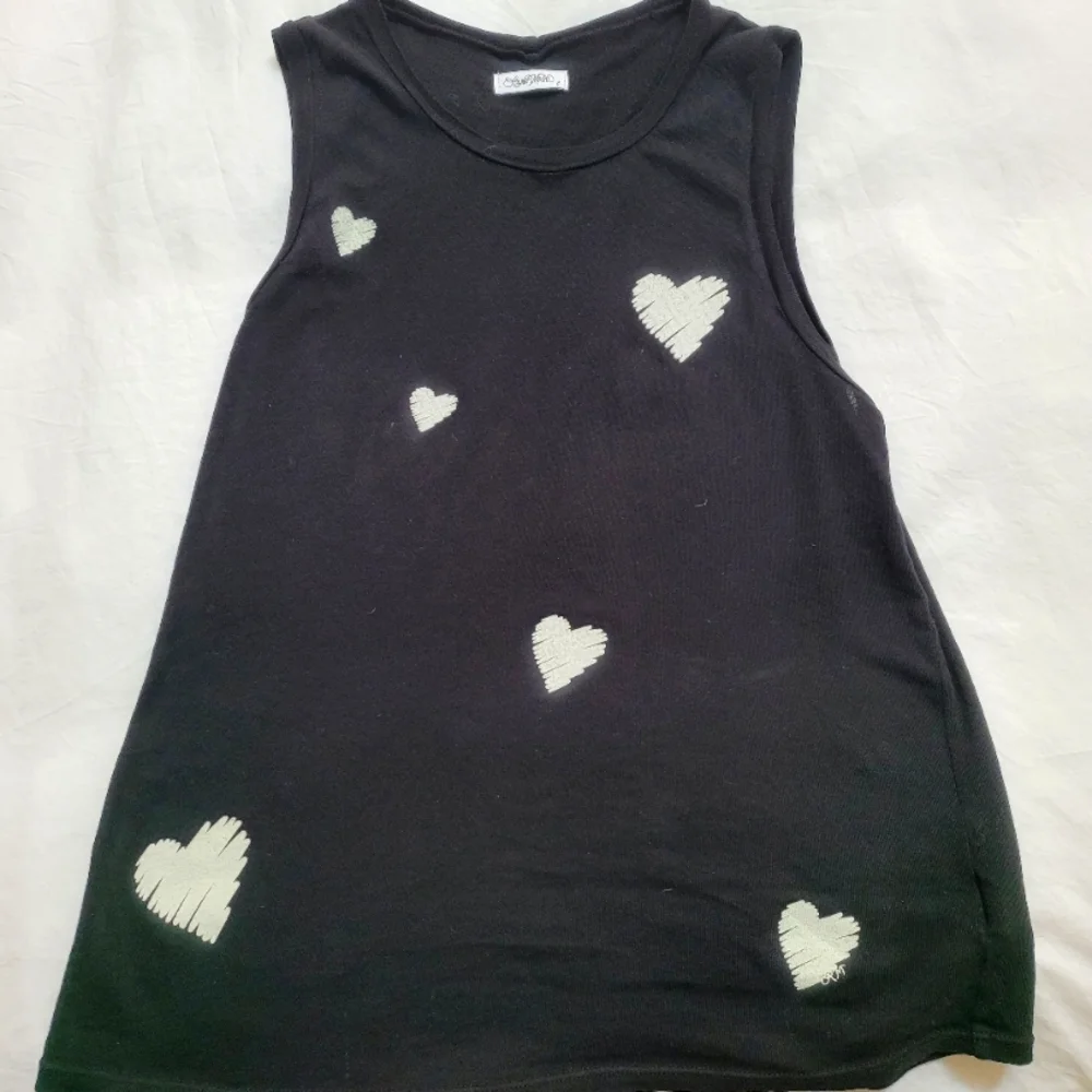 COPY - Lauren Moshi Hearts Black Tank Top Large - Picture 1 of 5